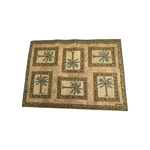 Tropical Placemats Set Of 4 Palm Tree Scene Tapestry Formal Beach Decor READ